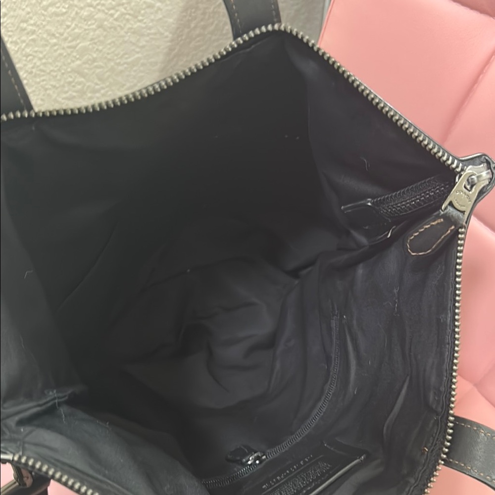Coach Graham Foldover Crossbody Messenger Smooth Leather Black Bag. - Picture 7 of 16